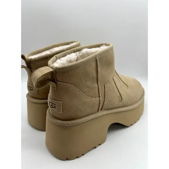 Ugg Ultra Mini New Heights Sunwave Boots Platform Suede UggPlush Sz 11 - Picture 7 of 12